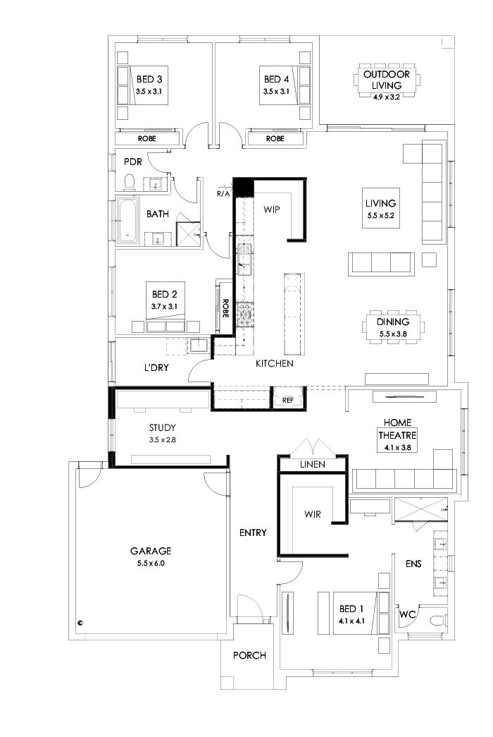 32  Floor Floorplan (Bar - Flipped)