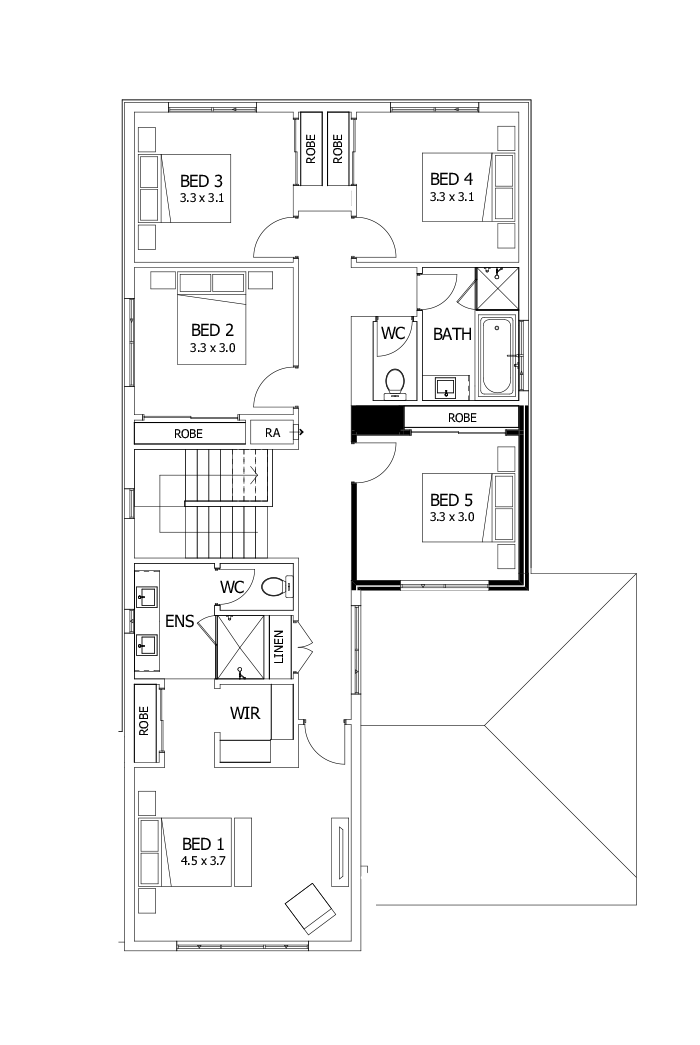 30 First Floor Floorplan (5th bedroom)