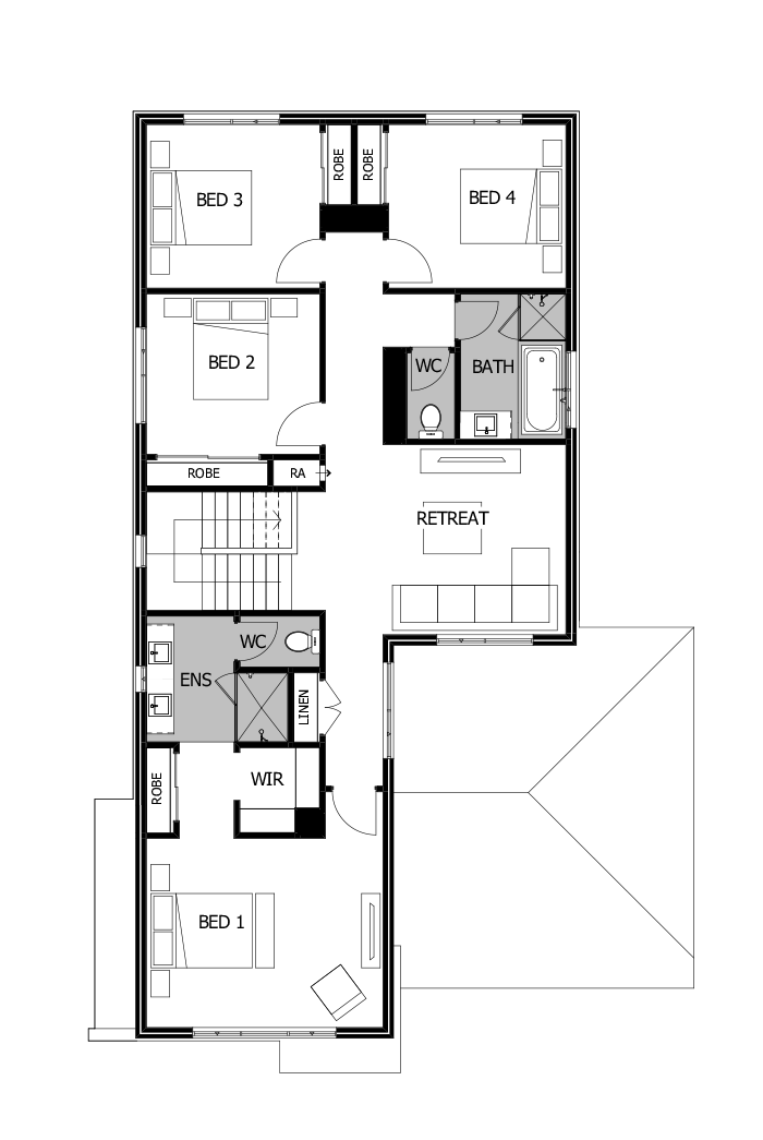30 First Floor Floorplan (Rear flip)