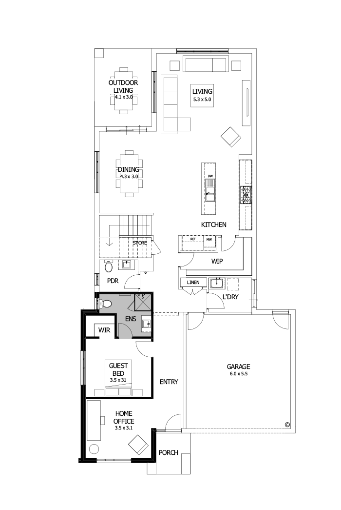 38 Ground Floor Floorplan (Guest bedroom)