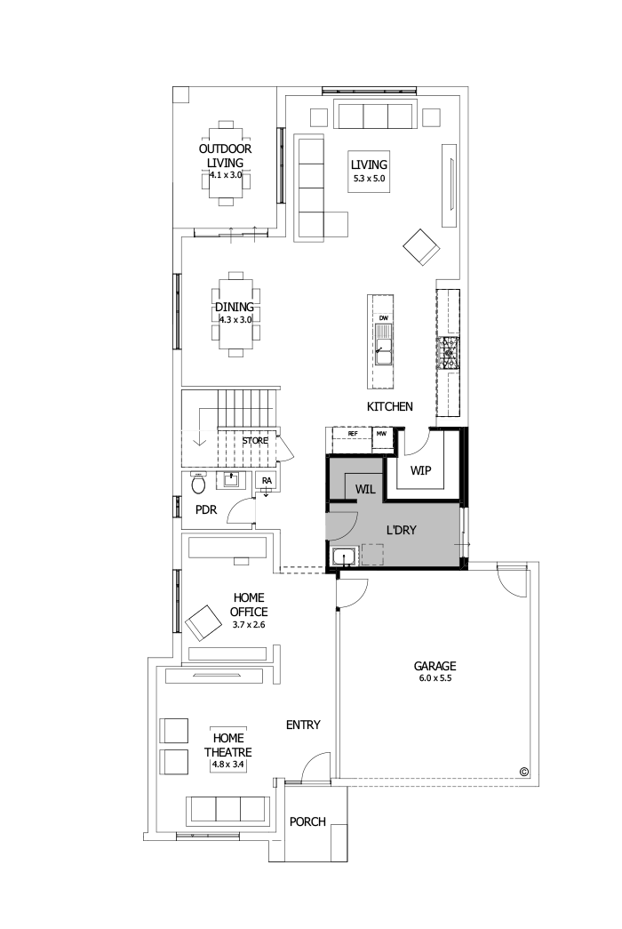 38 Ground Floor Floorplan (Grand laundry)
