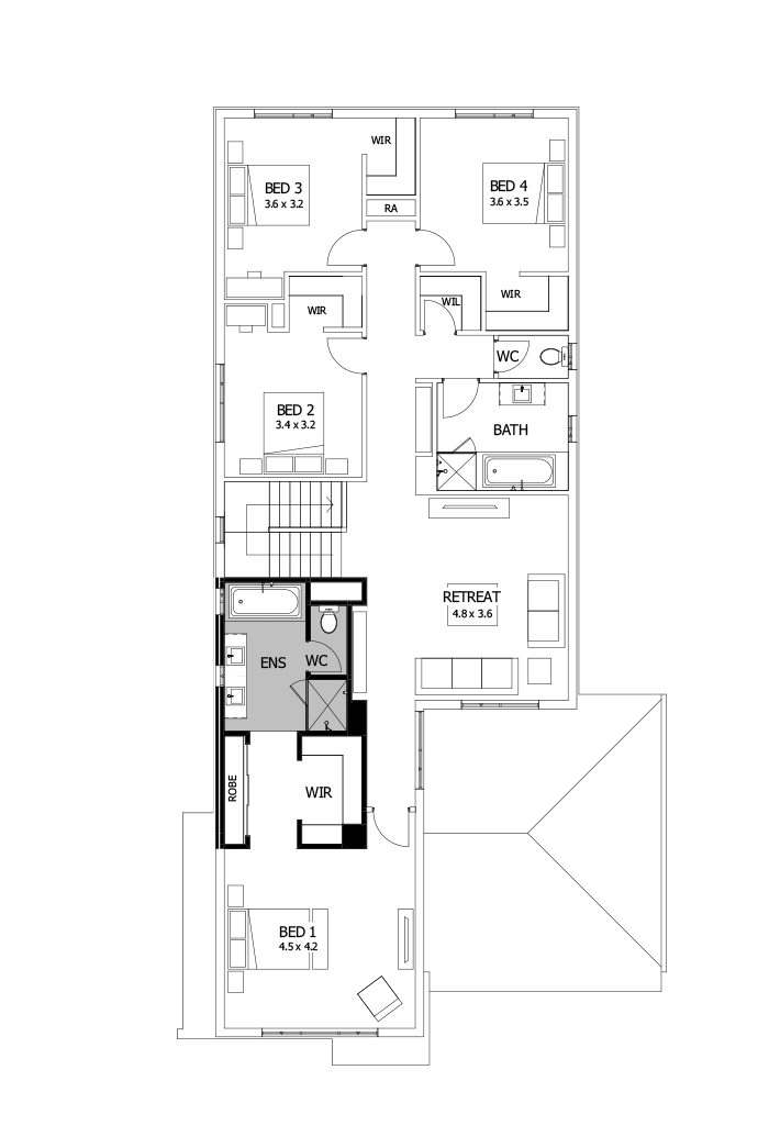 38 First Floor Floorplan (Bath to ensuite)