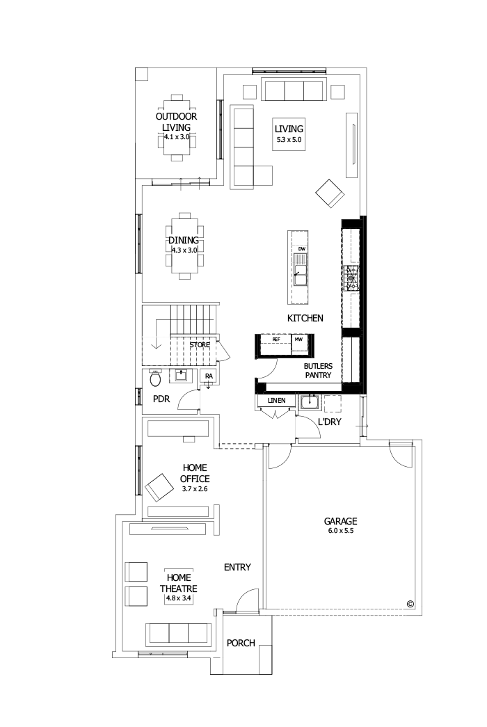 38 Ground Floor Floorplan (Butler's pantry)