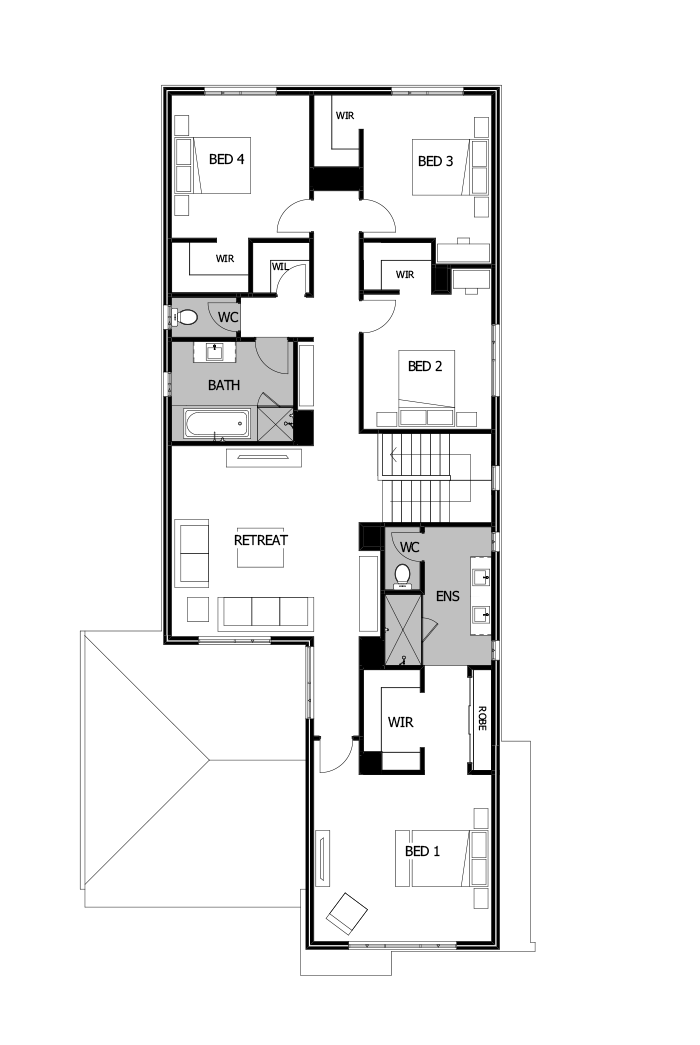 38 First Floor Floorplan (Rear flip - Flipped)