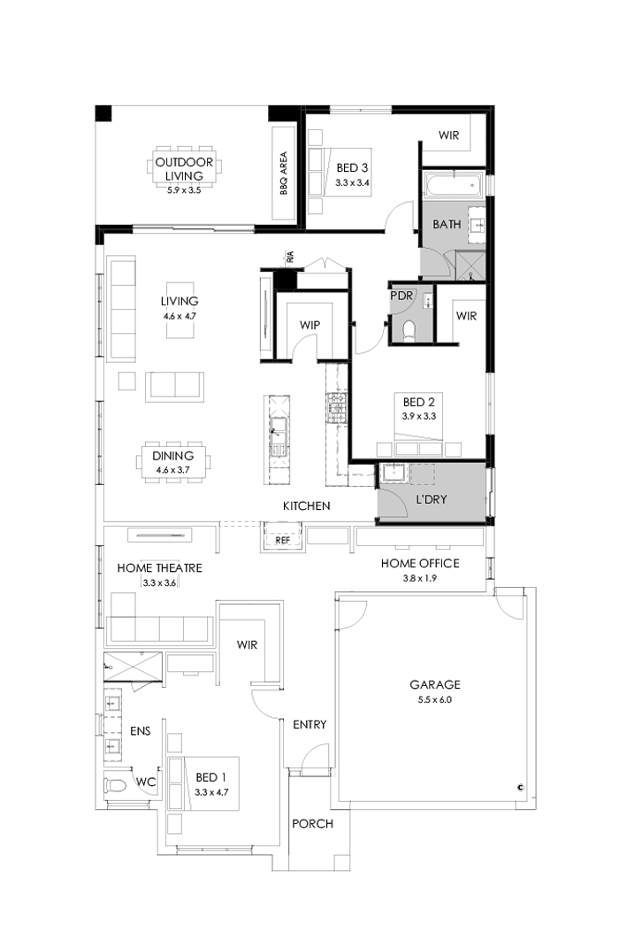 27  Floor Floorplan (3 bedrooms - Flipped)