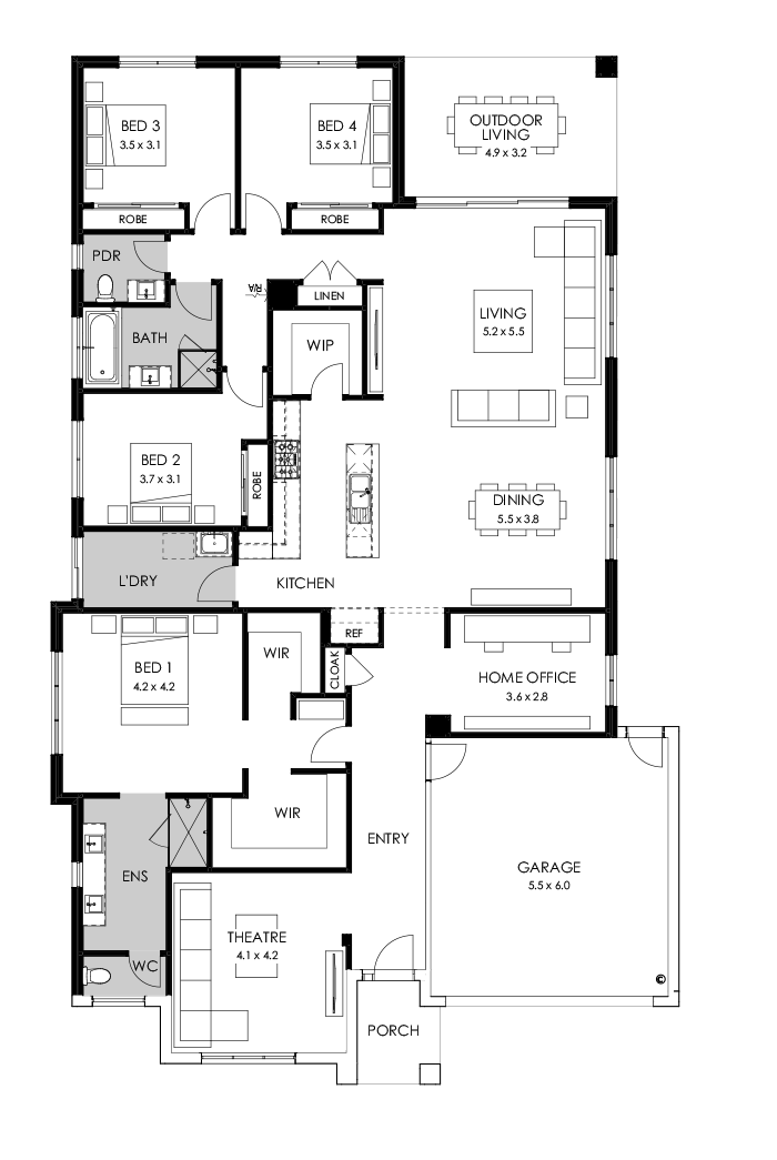 32  Floor Floorplan (Alternate theatre - Flipped)