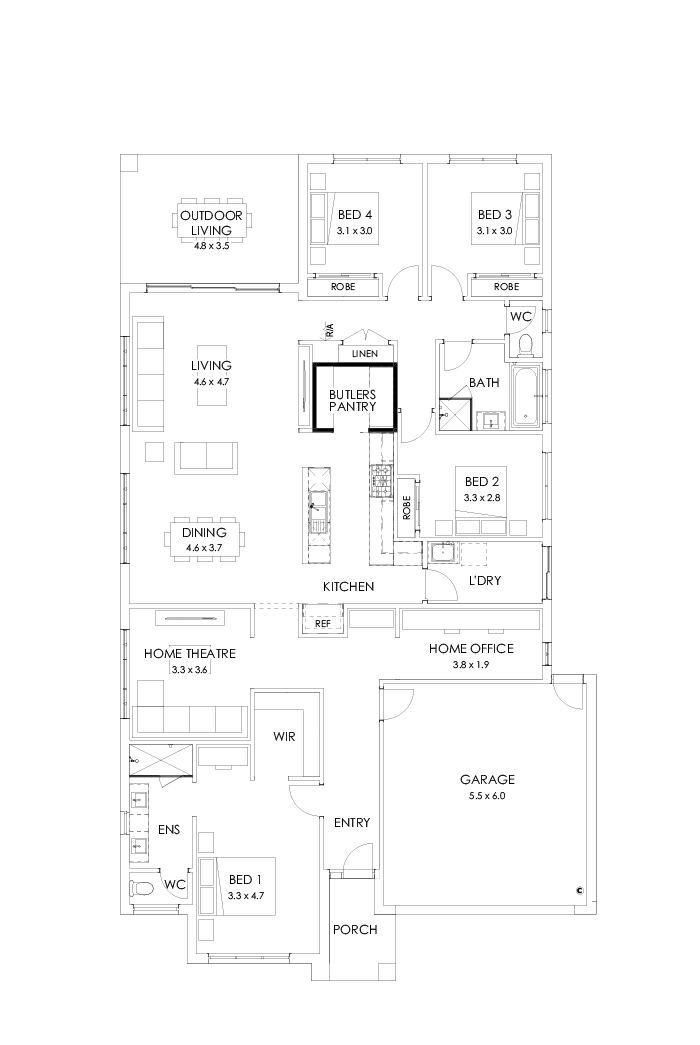 27  Floor Floorplan (Butler's pantry - Flipped)