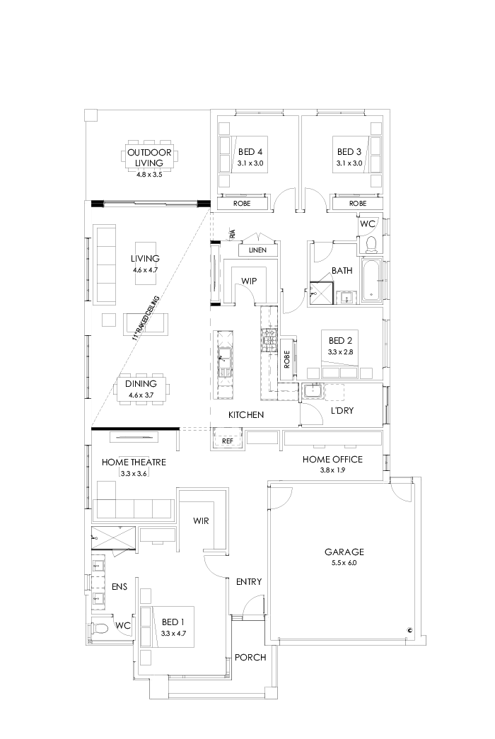 27  Floor Floorplan (Raked ceiling 10.5 deg - Flipped)