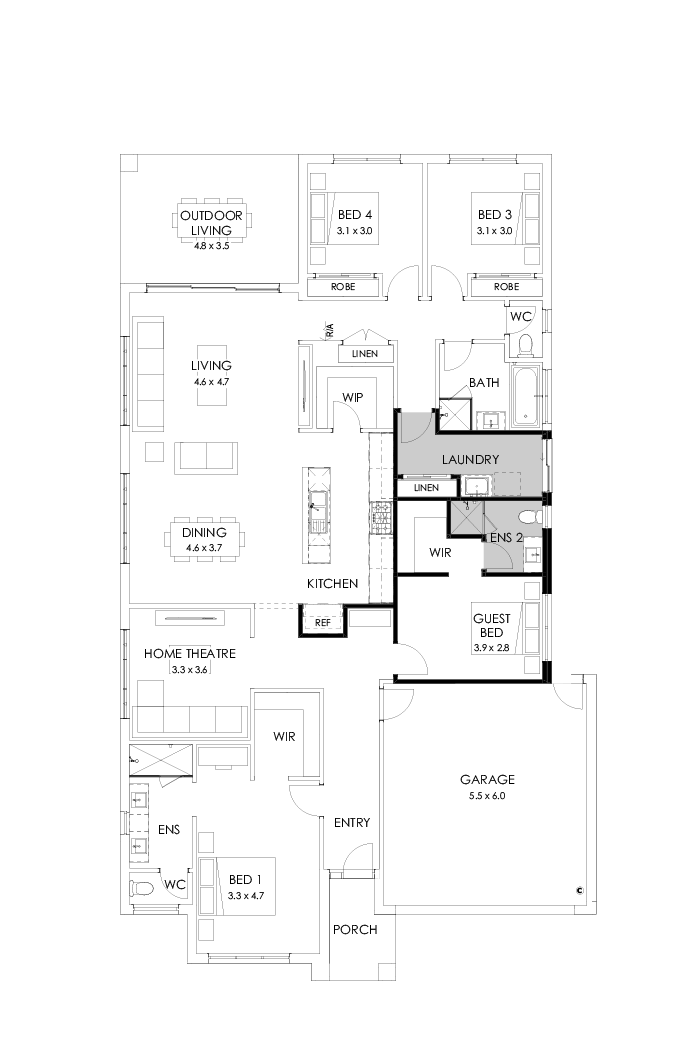 27  Floor Floorplan (Additional ensuite - Flipped)