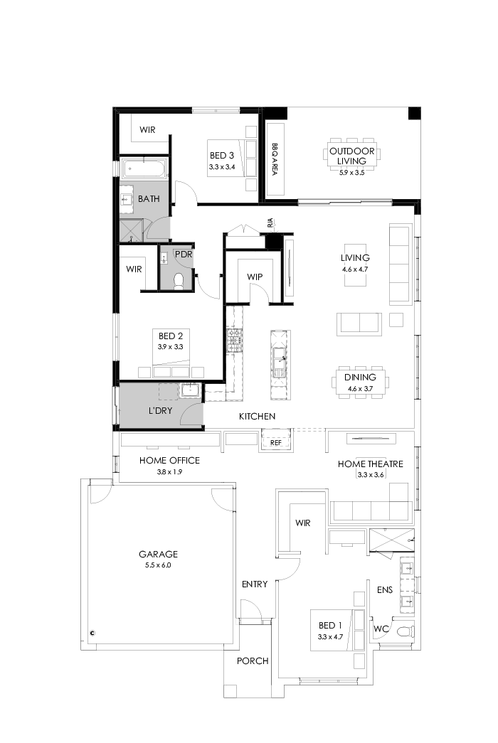27  Floor Floorplan (3 bedrooms)