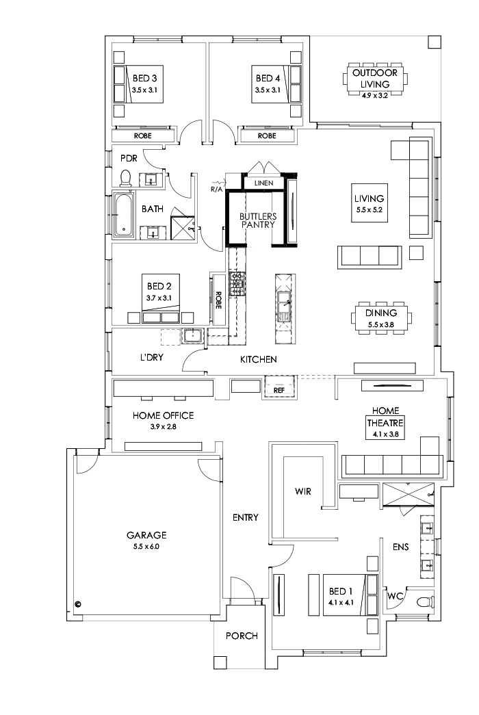 32  Floor Floorplan (Butler's pantry - Included)