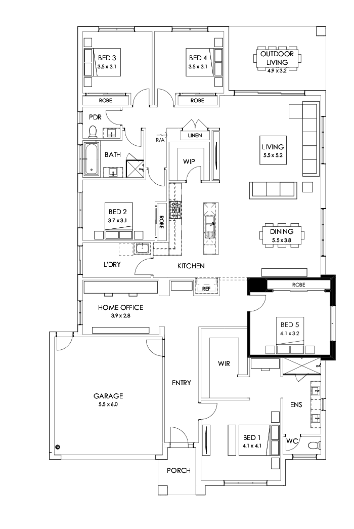 32  Floor Floorplan (5th bedroom)