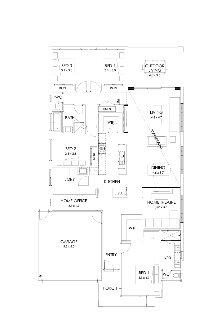 27  Floor Floorplan (Raked ceiling 10.5 deg)