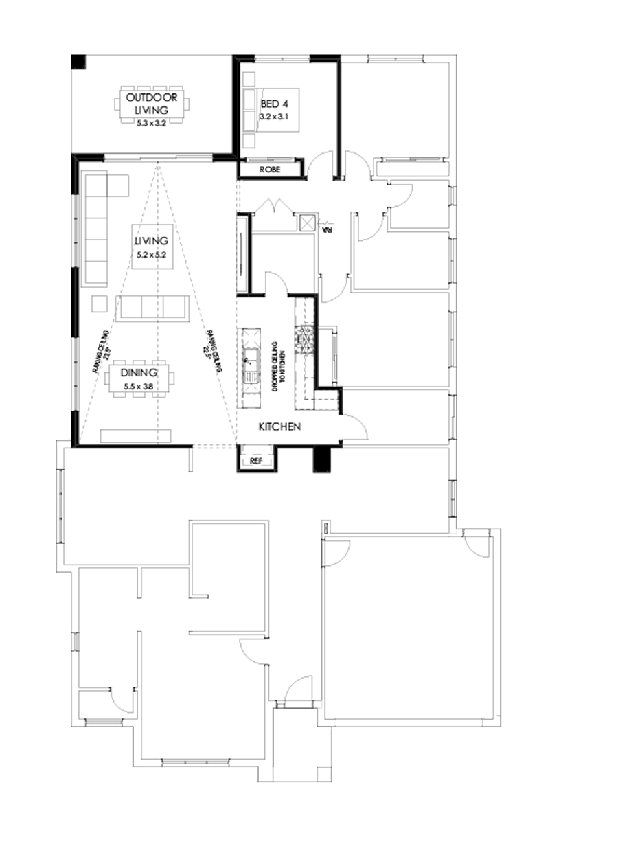 32  Floor Floorplan (Skillion raked ceiling)