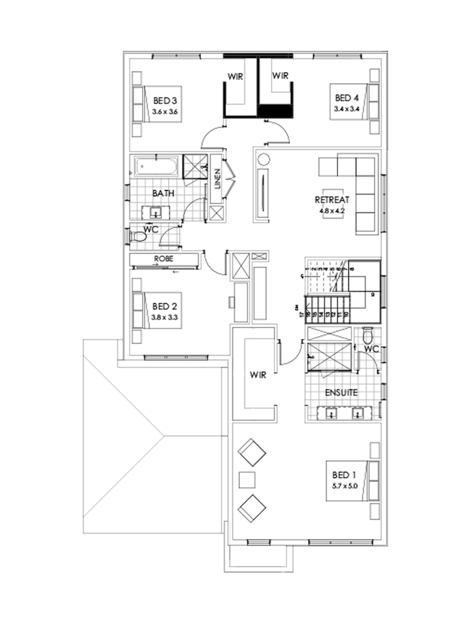 39 First Floor Floorplan (Rear flip)