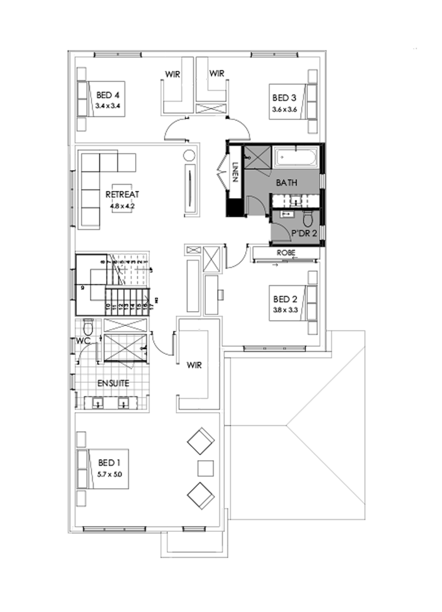 39 First Floor Floorplan (Powder room - Flipped)