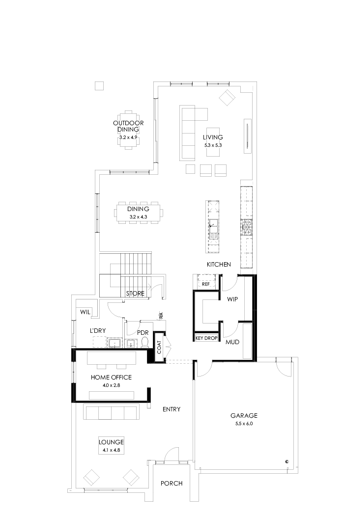 45 Ground Floor Floorplan (Mudroom)