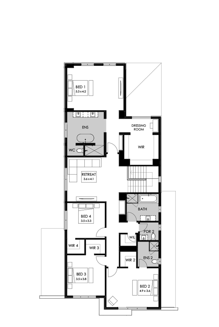 45 First Floor Floorplan (Standard - Flipped)