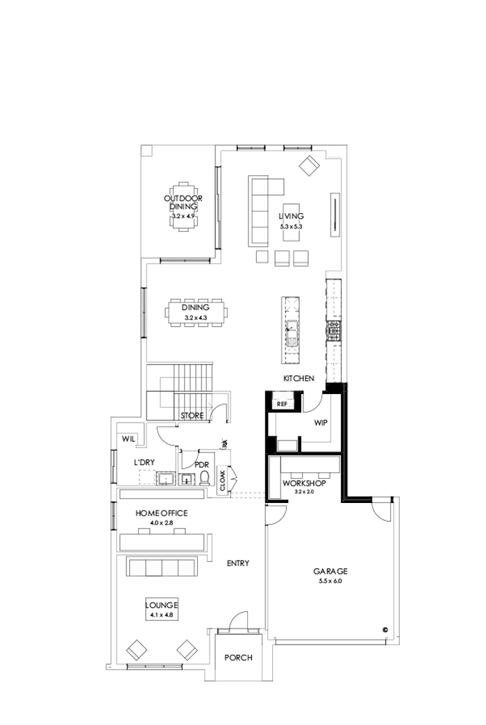 45 Ground Floor Floorplan (Workshop)