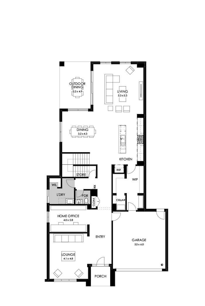45 Ground Floor Floorplan (Standard)