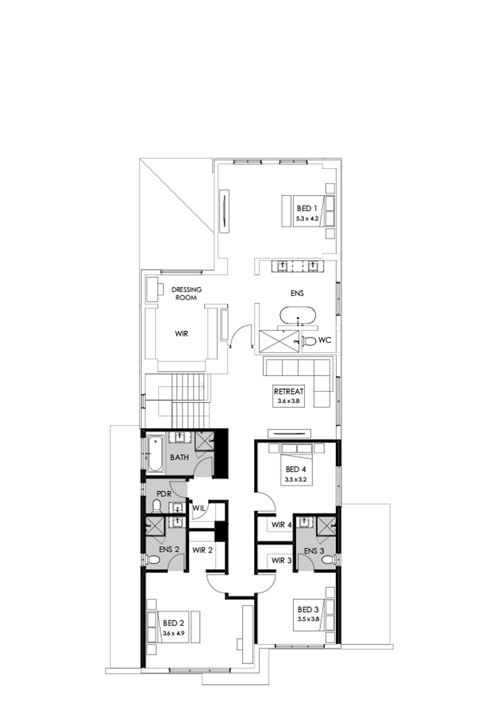 45 First Floor Floorplan (Additional ensuite)