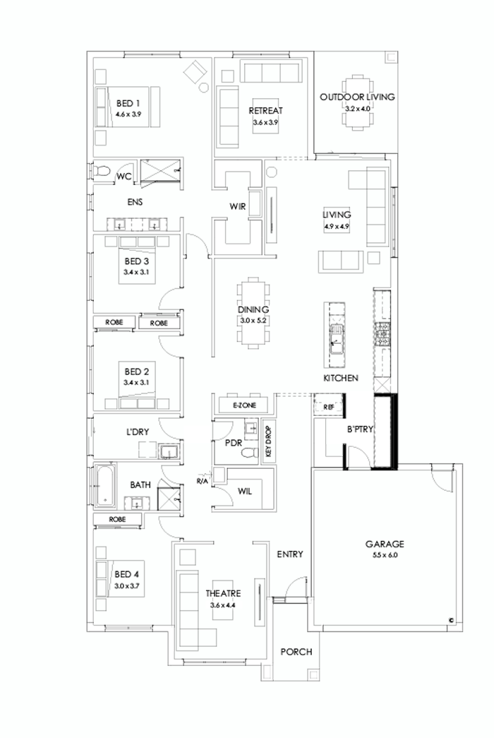 32  Floor Floorplan (Butler's pantry - Included)