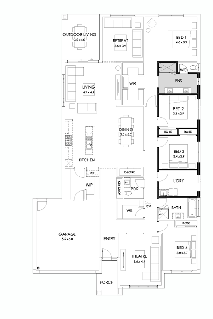 32  Floor Floorplan (Guest bedroom - Flipped)