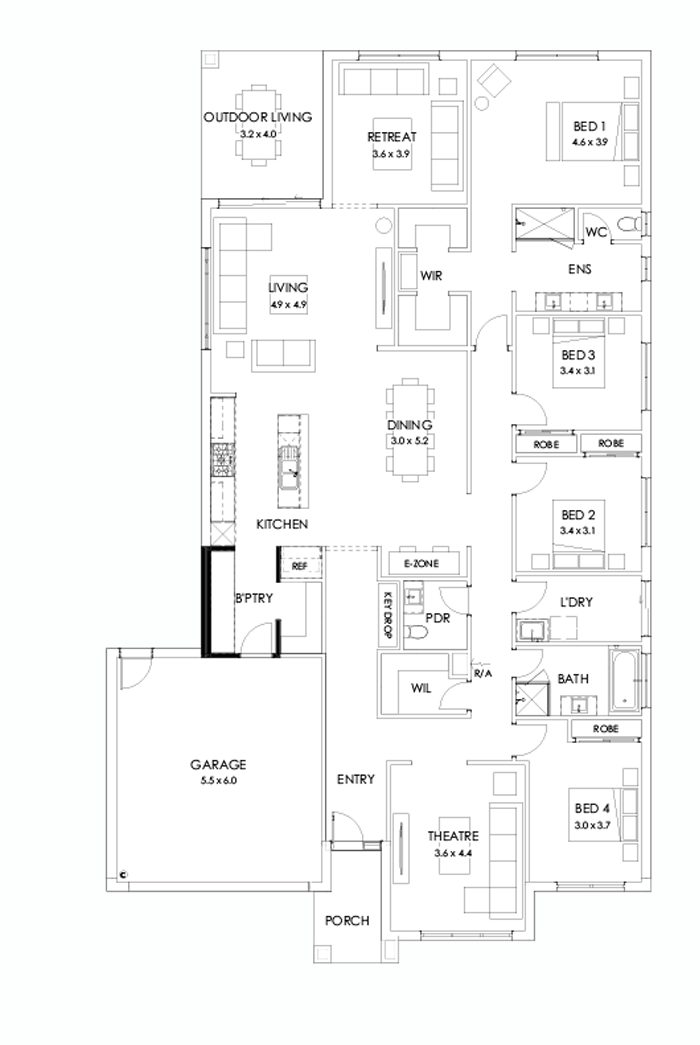 32  Floor Floorplan (Butler's pantry - Included - Flipped)