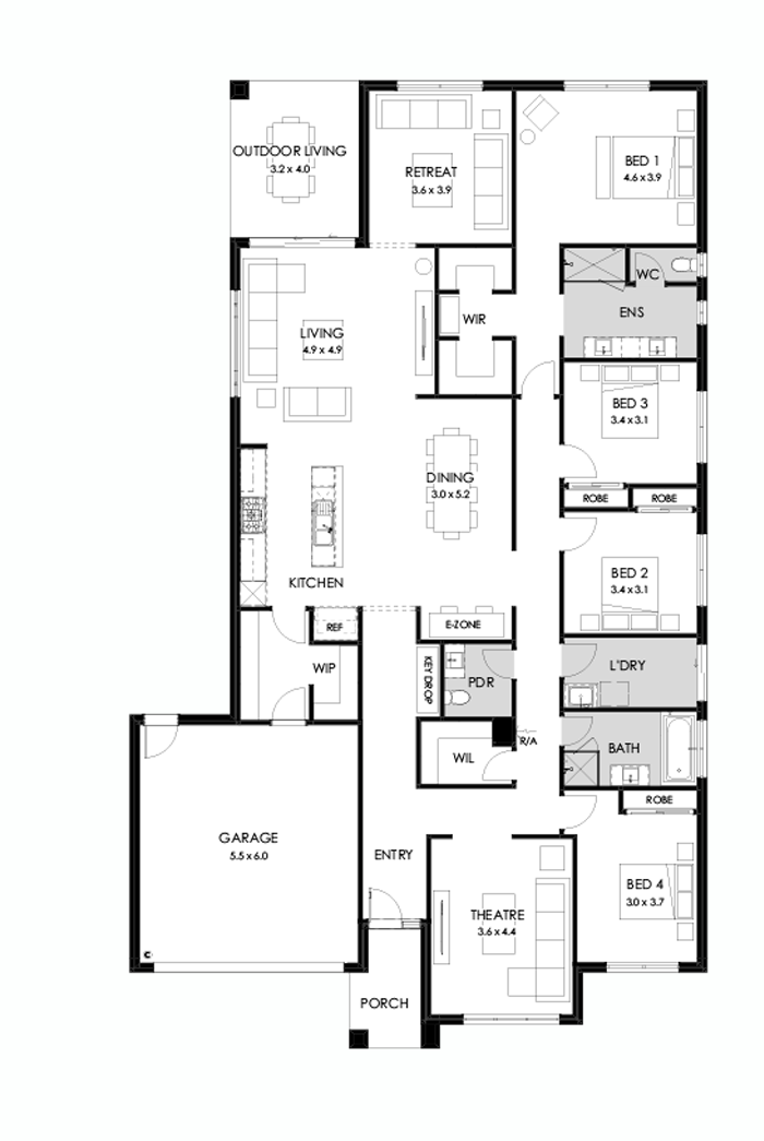 32  Floor Floorplan (Standard - Flipped)