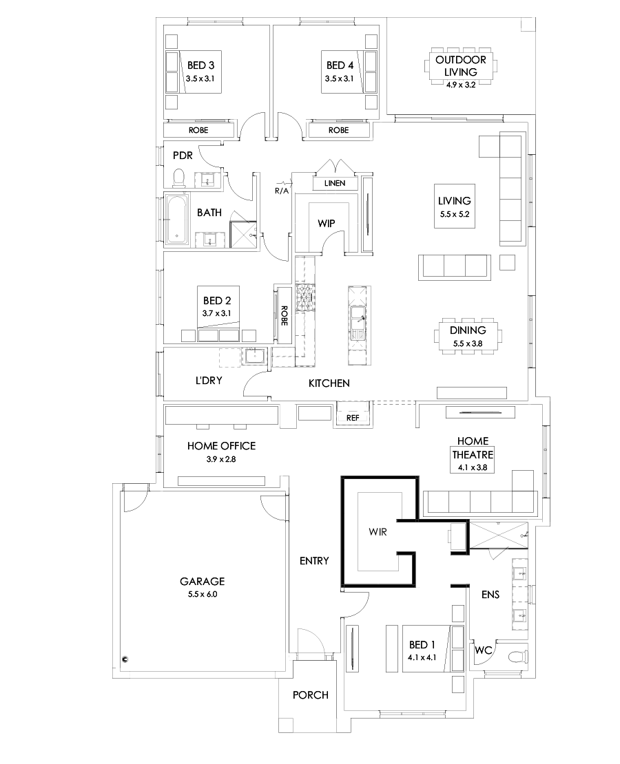 32  Floor Floorplan (Rear flip - Flipped)