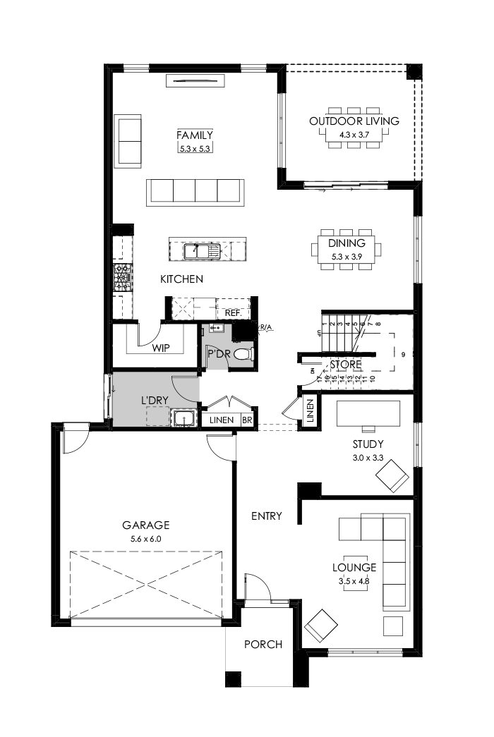 39 Ground Floor Floorplan (Build over garage)