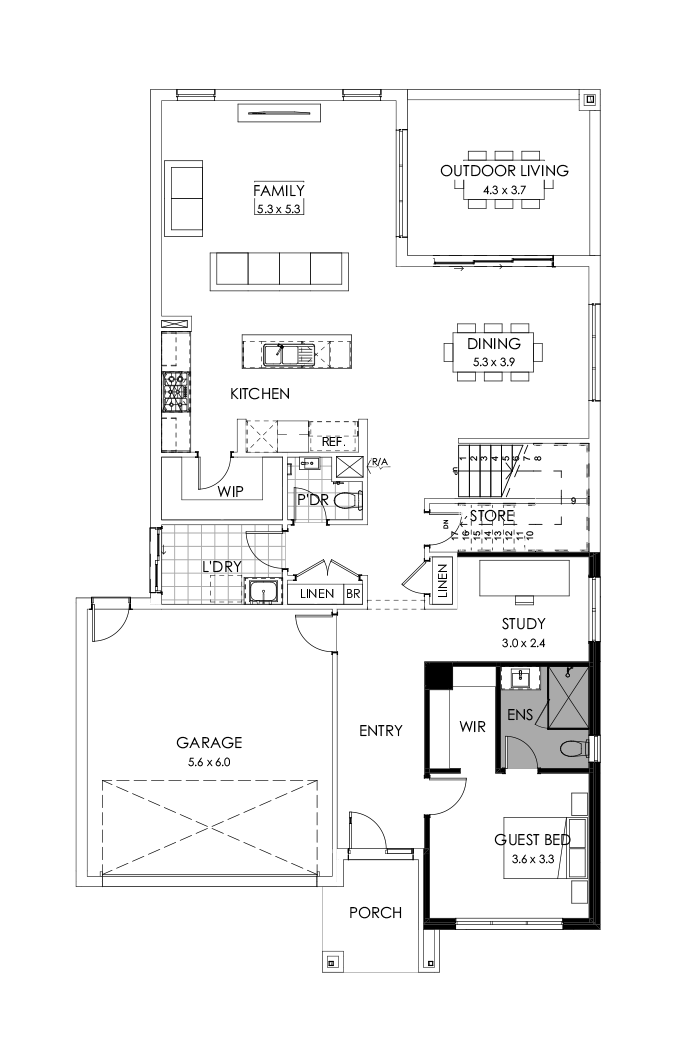 39 Ground Floor Floorplan (Guest bedroom)