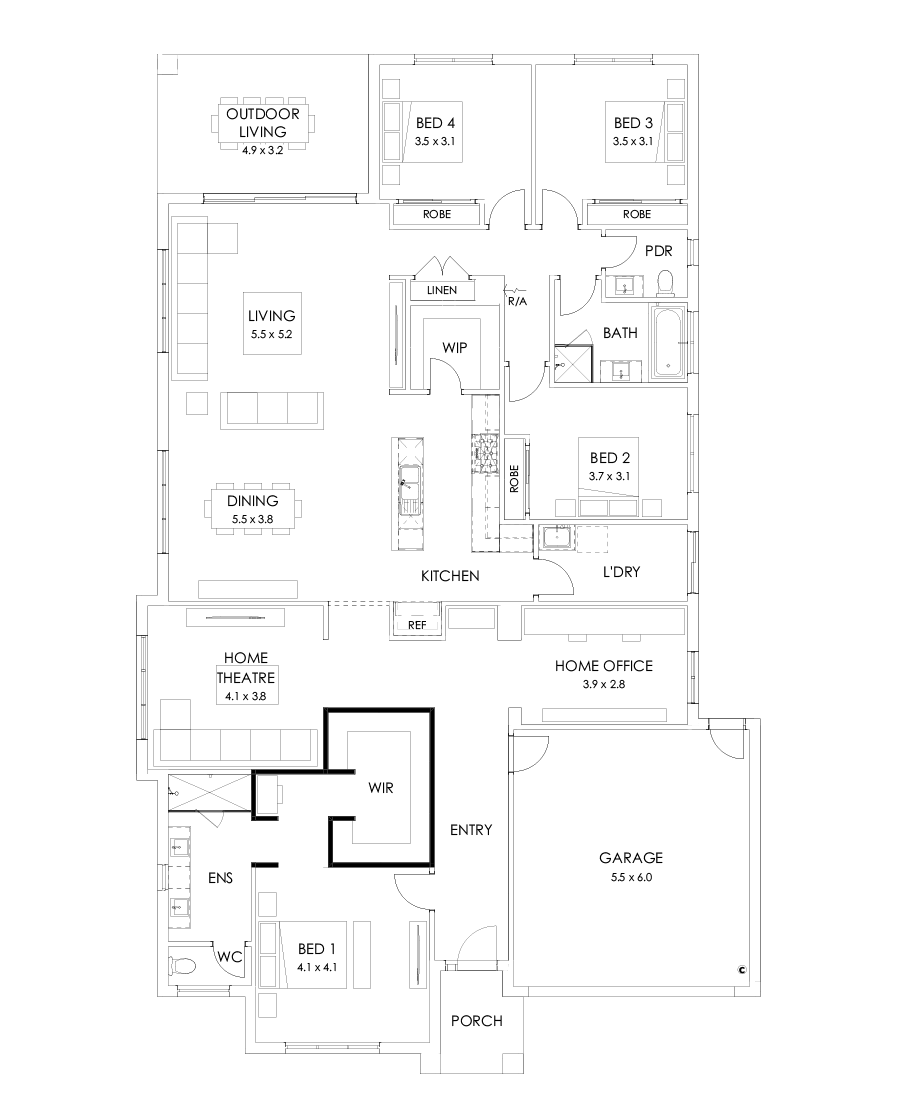 32  Floor Floorplan (Rear flip)