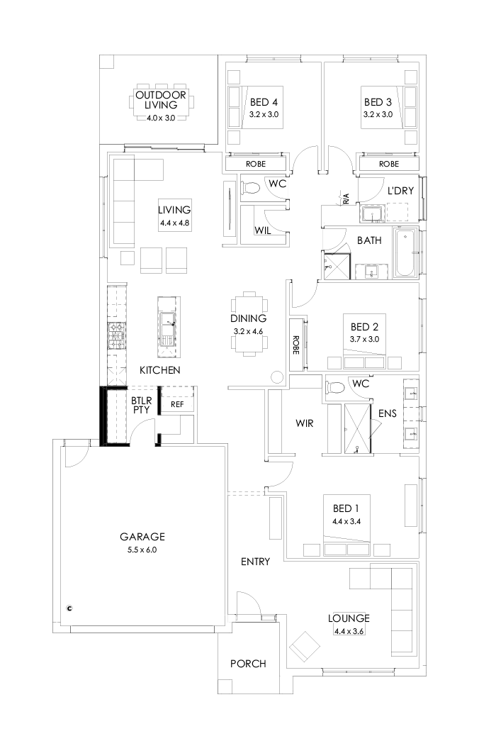 25  Floor Floorplan (Butler's pantry - Included)