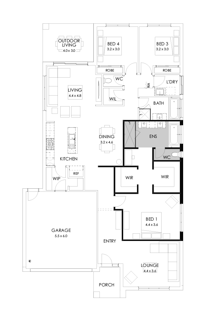 25  Floor Floorplan (3 bedrooms)