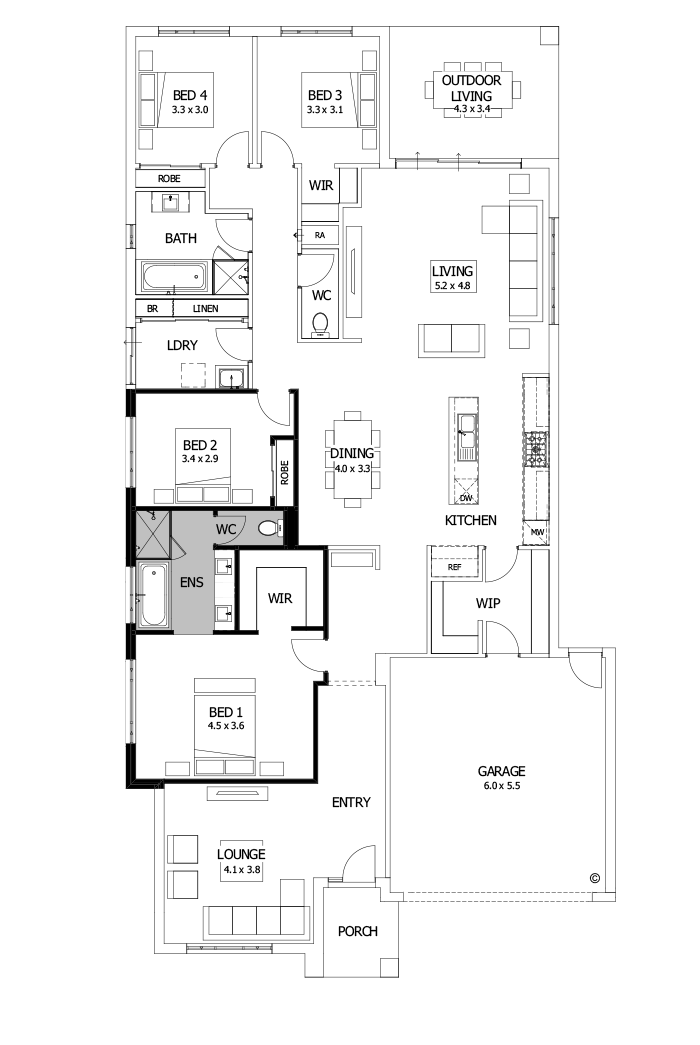 28  Floor Floorplan (Additional ensuite - Flipped)