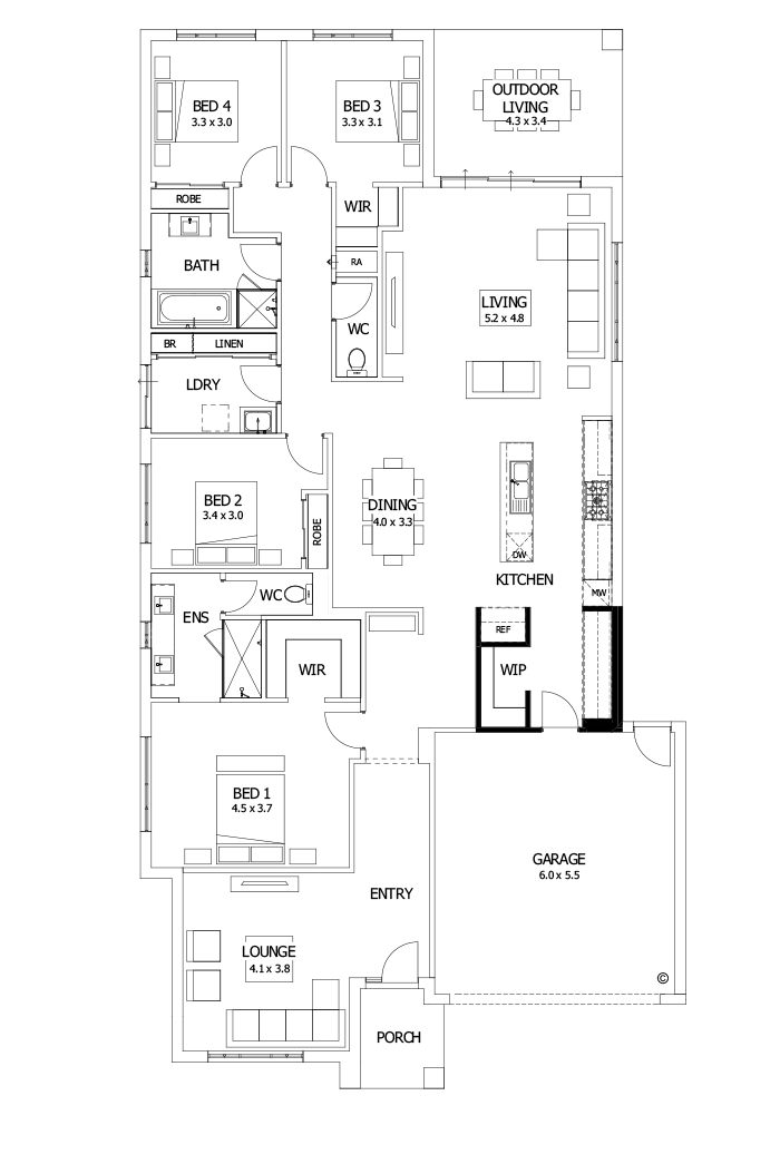 28  Floor Floorplan (Butler's pantry - Included - Flipped)