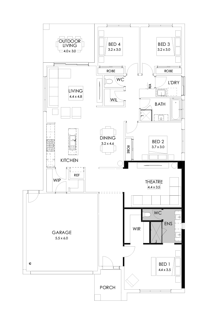 25  Floor Floorplan (Alternate bed 1)