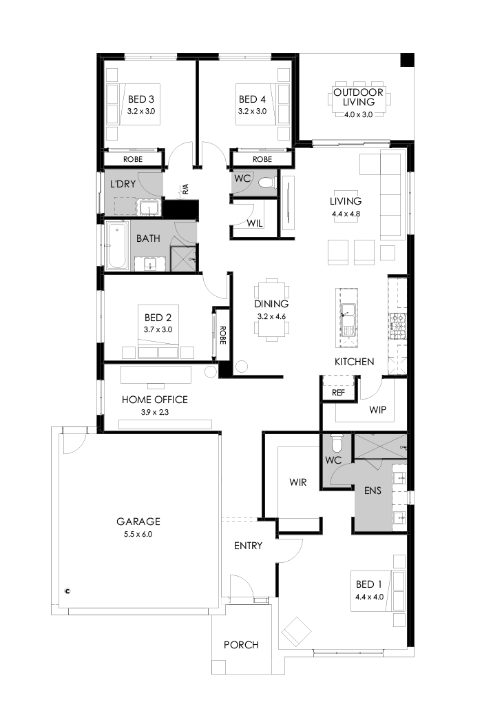 25  Floor Floorplan (Rear flip)