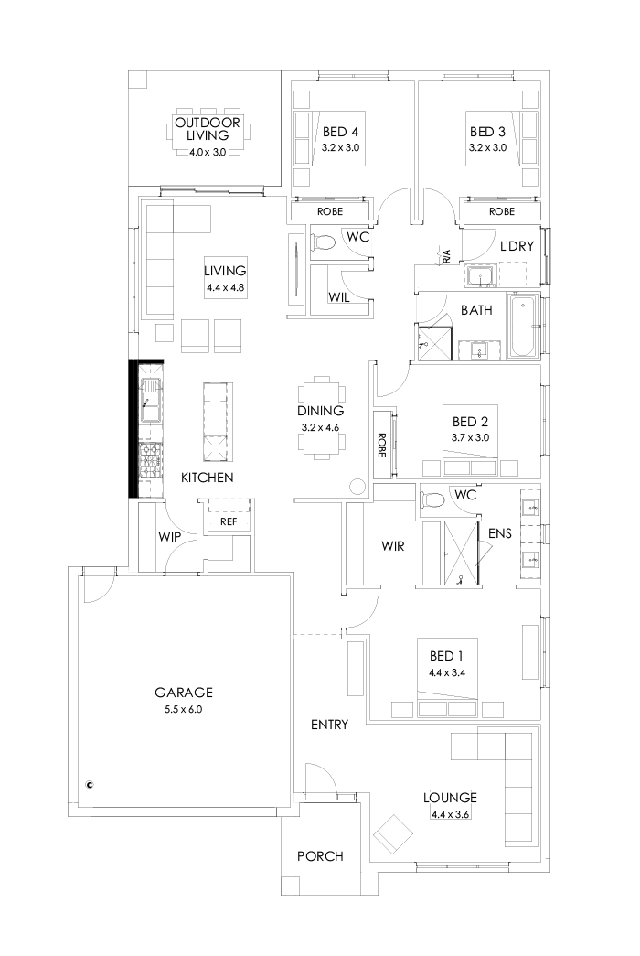 25  Floor Floorplan (Alternate kitchen)