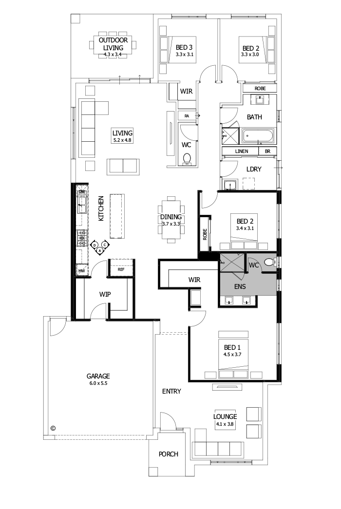 28  Floor Floorplan (Alternate kitchen)
