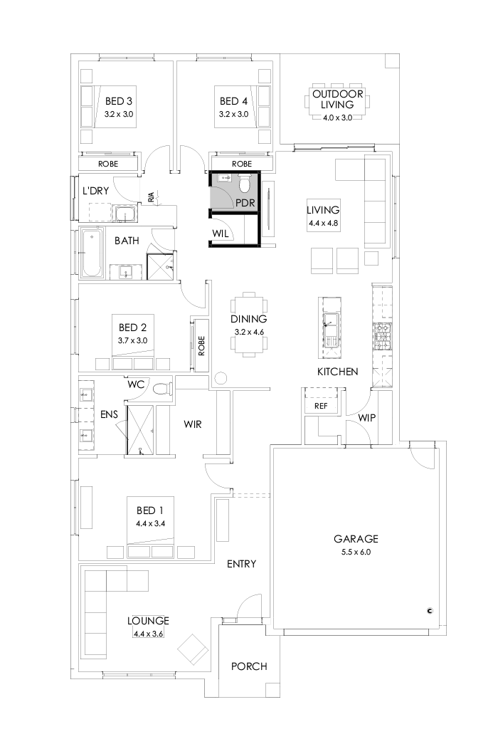 25  Floor Floorplan (Powder room - Flipped)