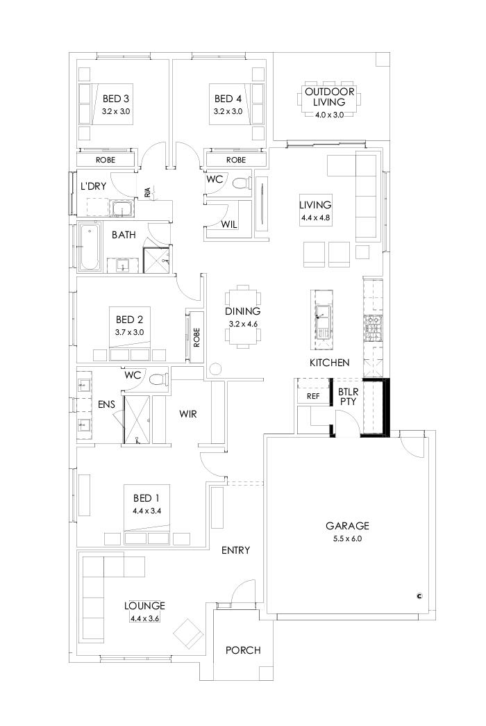 25  Floor Floorplan (Butler's pantry - Included - Flipped)