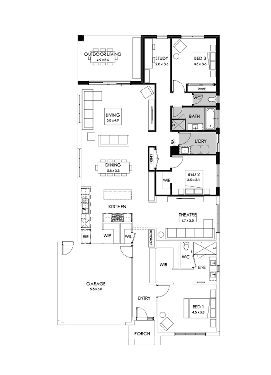 29  Floor Floorplan (3 bedrooms - Flipped)