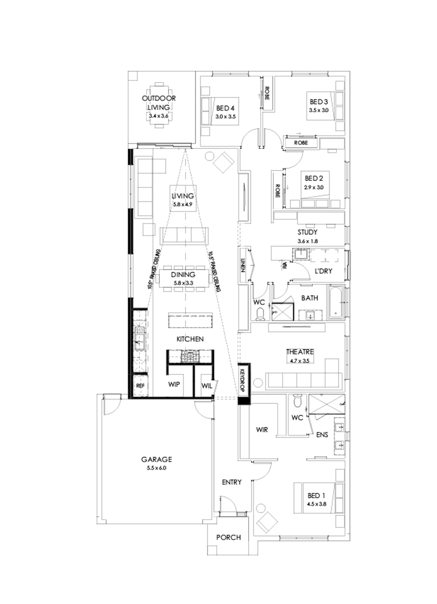 29  Floor Floorplan (Raked ceiling 10.5 deg  - Flipped)