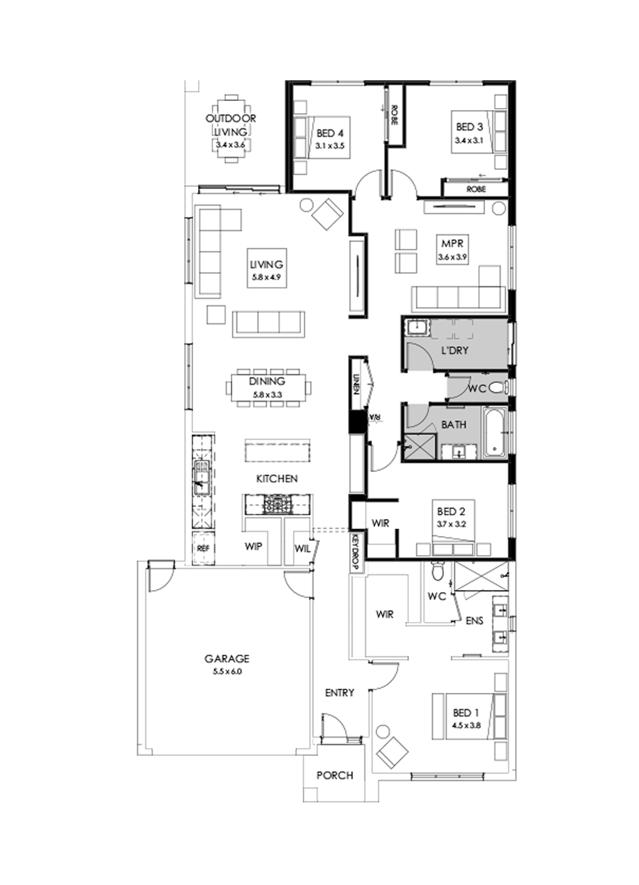 29  Floor Floorplan (Mutlipurpose room - Flipped)