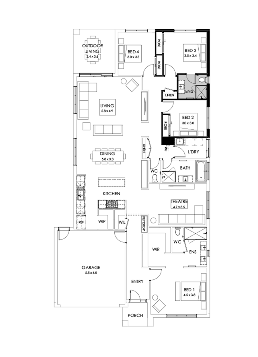29  Floor Floorplan (Guest bedroom - Flipped)