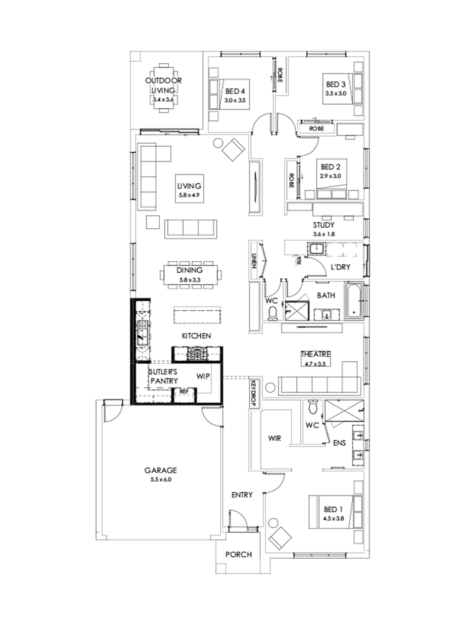29  Floor Floorplan (Butler's pantry - Included - Flipped)