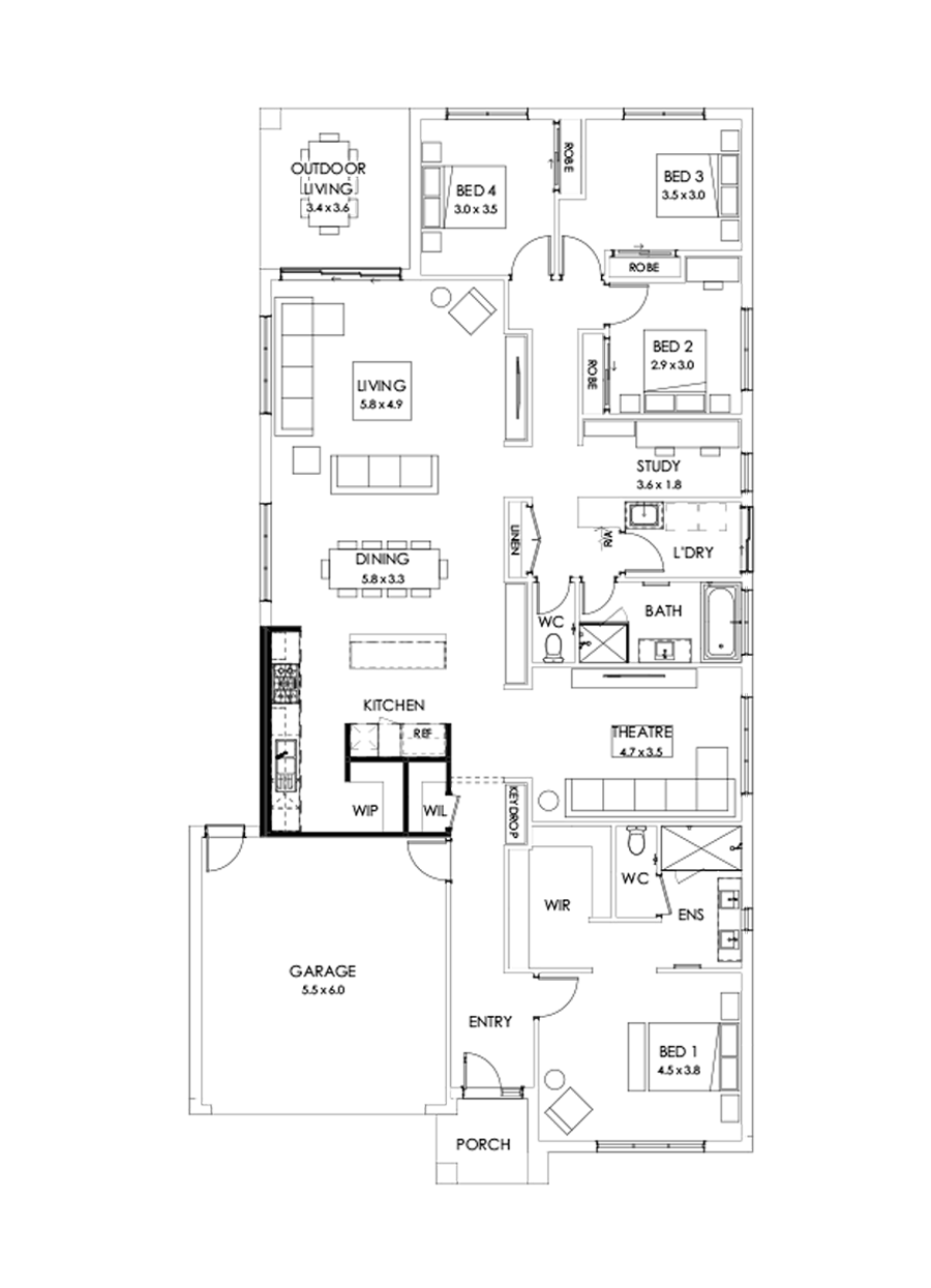 29  Floor Floorplan (Alternate kitchen - Flipped)
