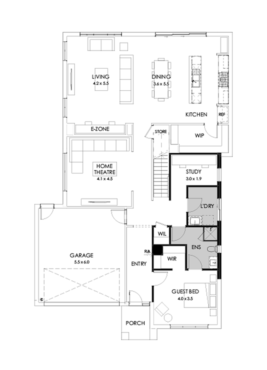 39 Ground Floor Floorplan (Guest bedroom)